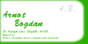 arnot bogdan business card